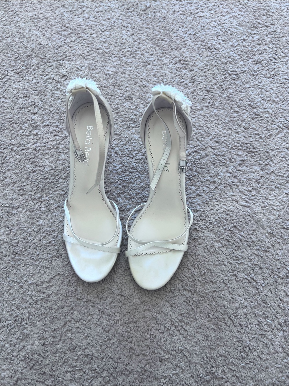 Embellished Cream Floral High Heel Sandals - Picture 4 of 6